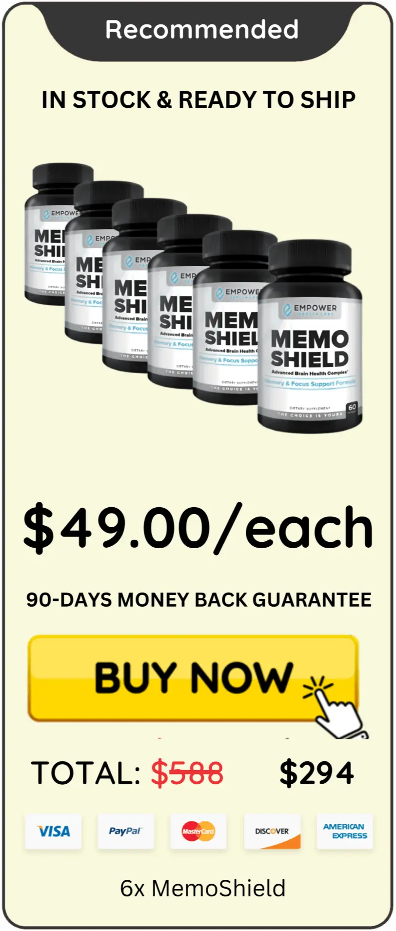 MemoShield best offer package price